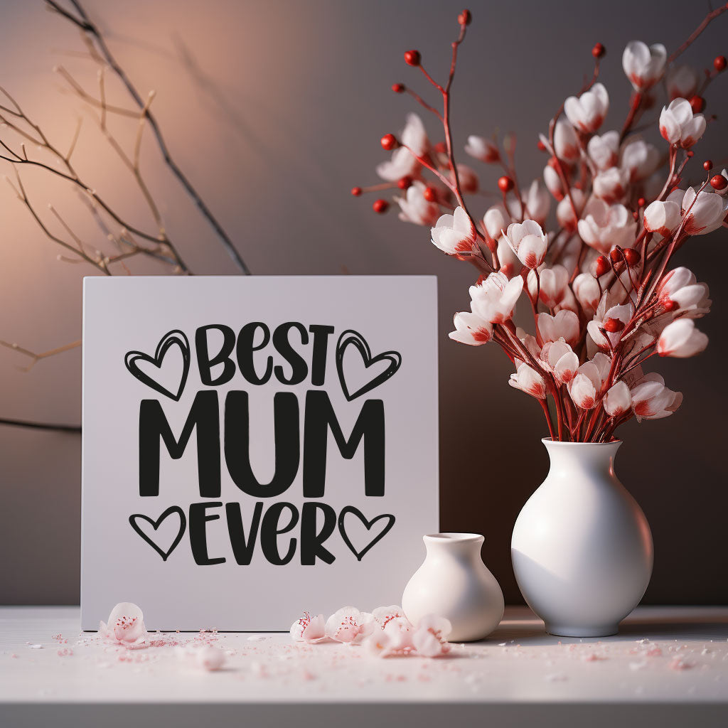 Charming 'Best Mum' greeting card featuring a delightful design, ideal for expressing love to dog-loving mothers.