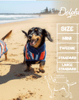 Dachshund dog coat size guide, dachshund dogs wearing dog drying coats and hooded towels for dogs