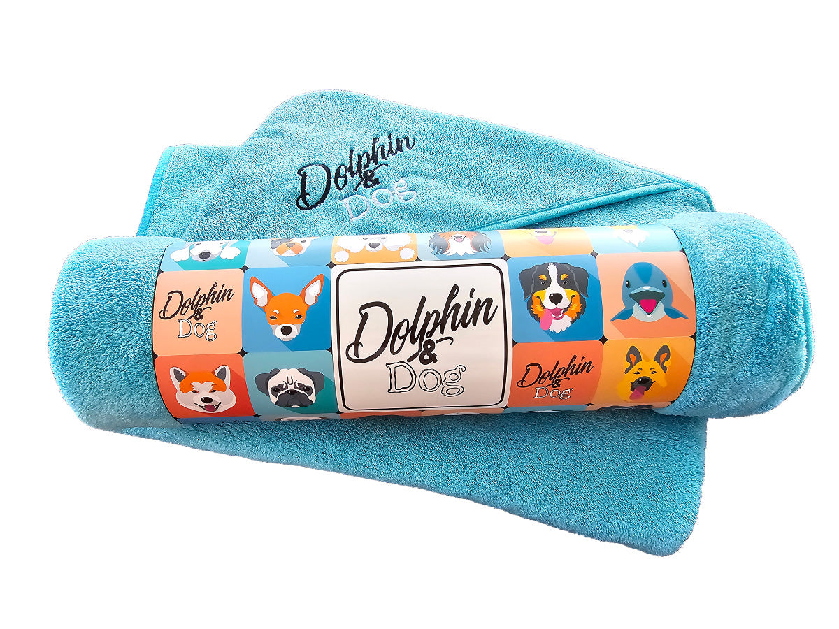 Dog Bath Towel: "Soft and plush dog bath towel designed to dry your pet’s coat while preventing shedding and pilling