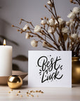 best of luck greeting card. gift box