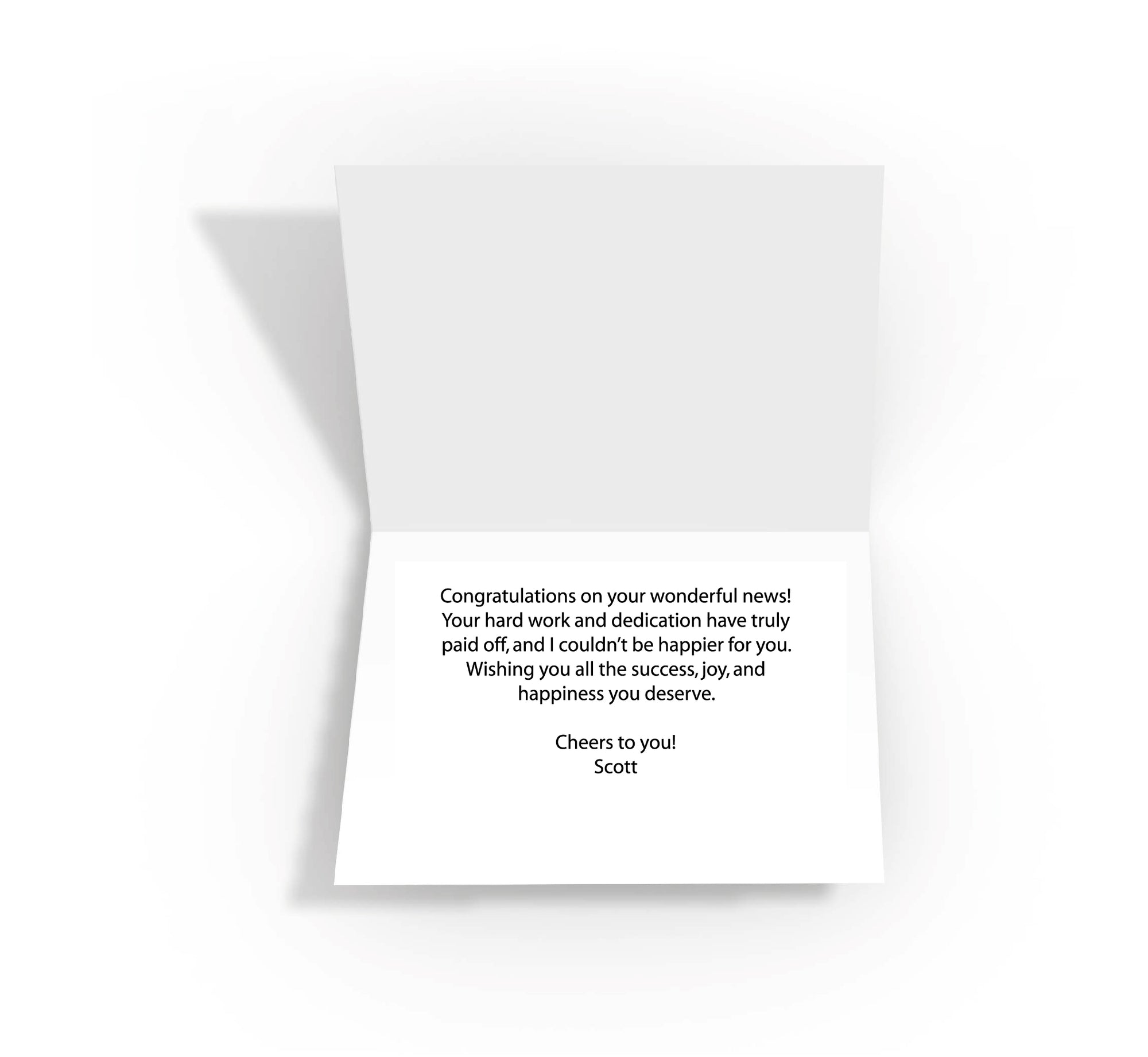 Personalised message inside a beautifully illustrated greeting card, included with your gift box, created in the gift box builder for a unique touch.