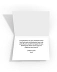 Personalised message inside a beautifully illustrated greeting card, included with your gift box, created in the gift box builder for a unique touch.