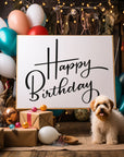 happy birthday card, greetings card, dog gift box