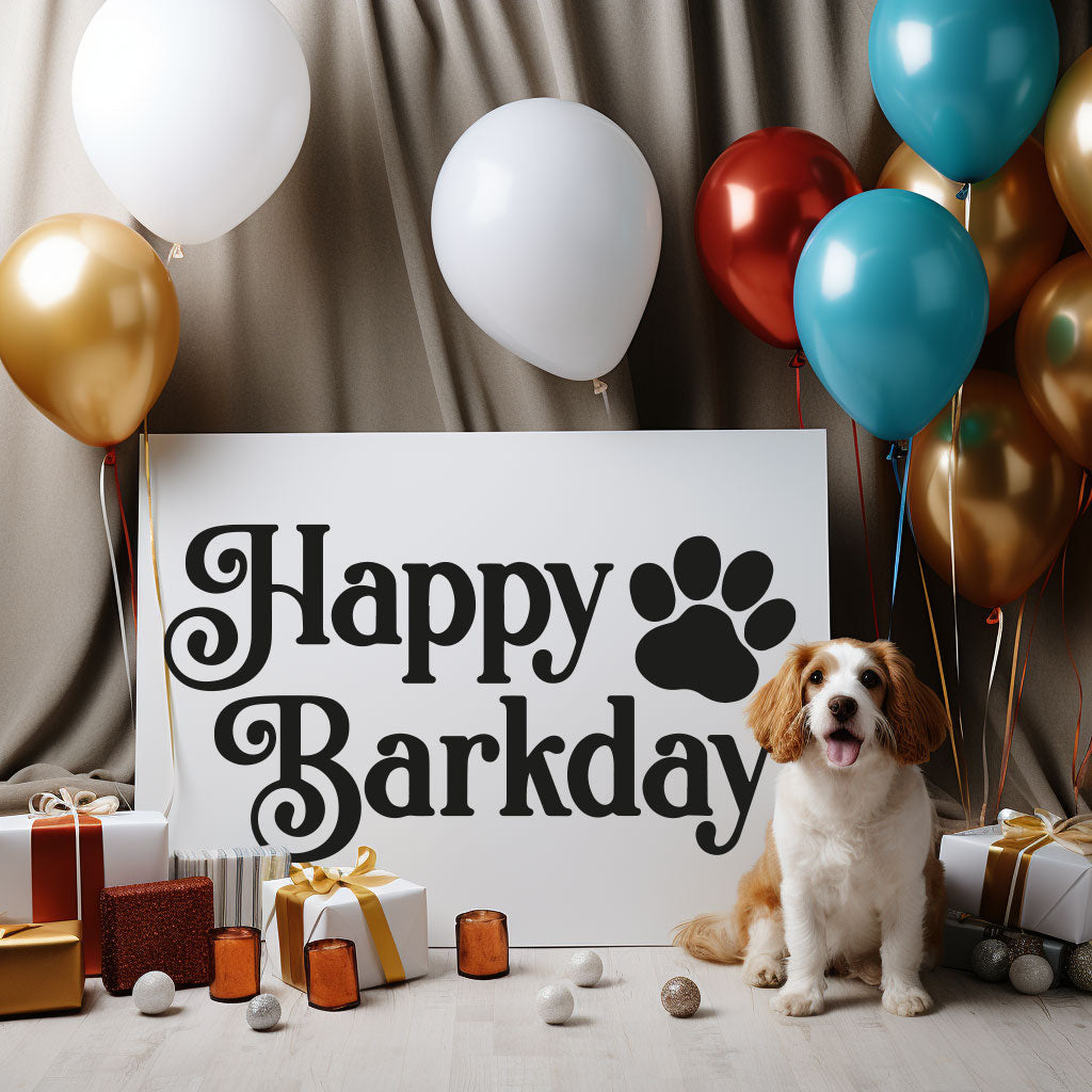 Cute dog birthday card with playful illustrations, ideal for sharing birthday wishes with dog owners