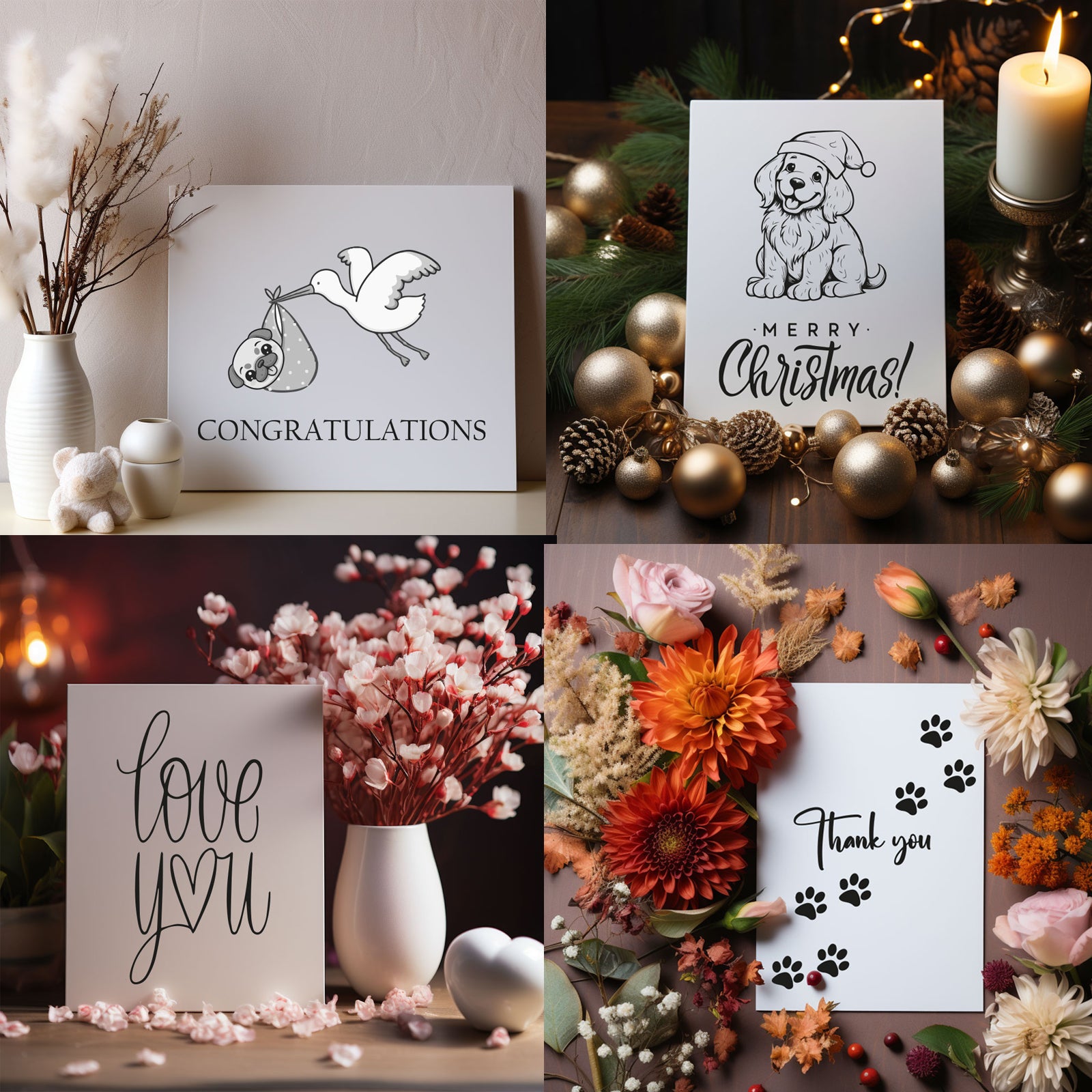 dog cards, cards made for dogs, greeting cards for dog owners, cards for dogs