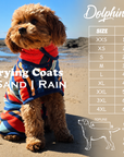 dog drying robe size guide, size range from XXS - 4XL, dog robe size chart shows how to measure your dog.