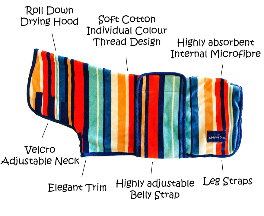 dog towel robe for dogs, A wearable dog towel.