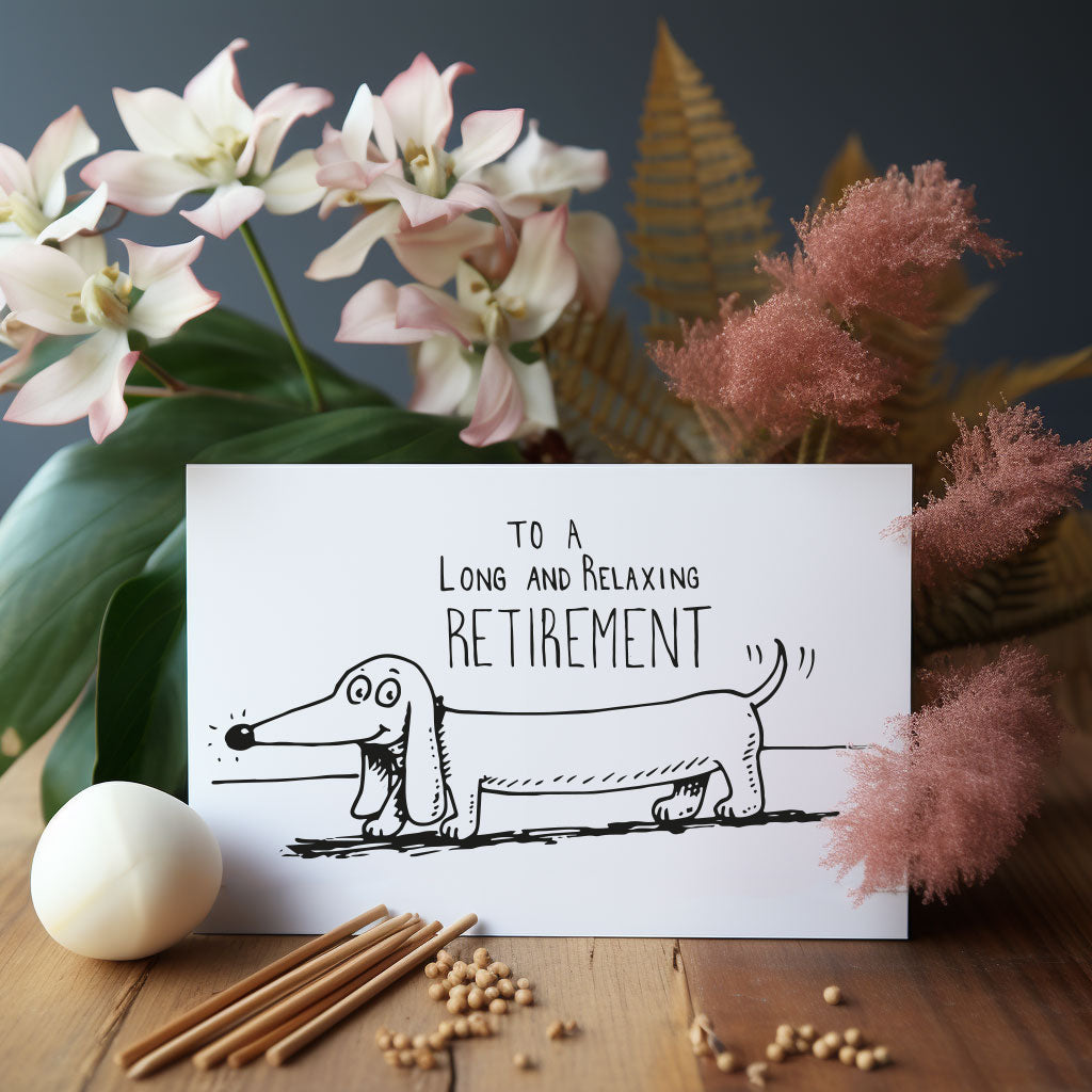 funny Retirement' greetings card with a simple design, perfect for celebrating this special milestone