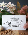 funny Retirement' greetings card with a simple design, perfect for celebrating this special milestone