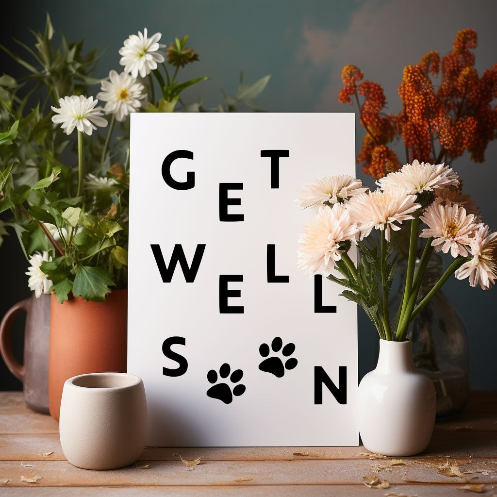 Encouraging 'Get Well Soon' card with a lovely message, perfect for uplifting spirits during tough times.