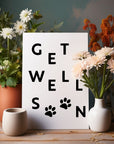 Encouraging 'Get Well Soon' card with a lovely message, perfect for uplifting spirits during tough times.