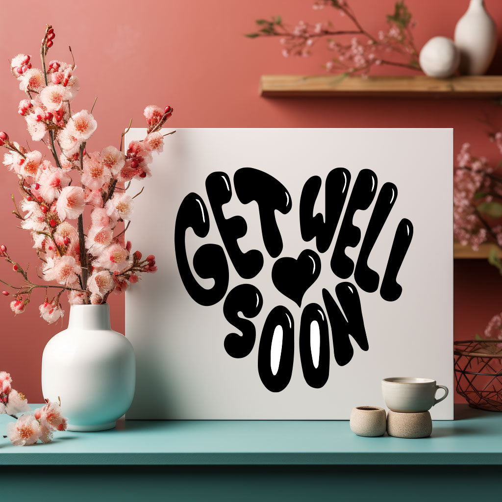 Simple 'Get Well Soon' card featuring a clean design, perfect for sending good wishes to dog lovers.