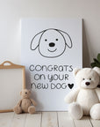 Beautifully illustrated congratulations greeting card for a new dog, perfect for dog lovers and special occasions
