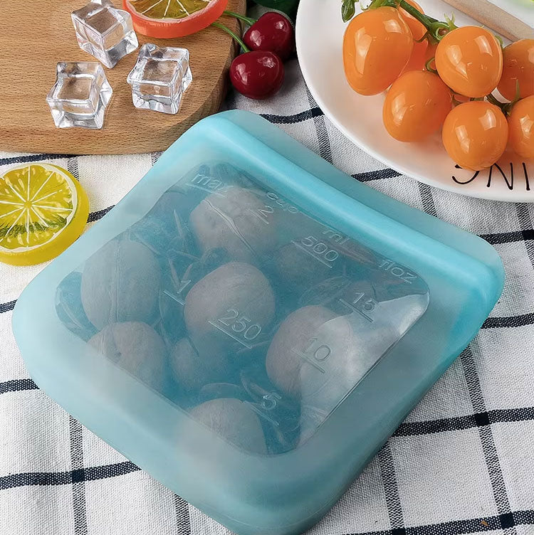 food grade silicone storage bag. 500ml size. waterproof seal
