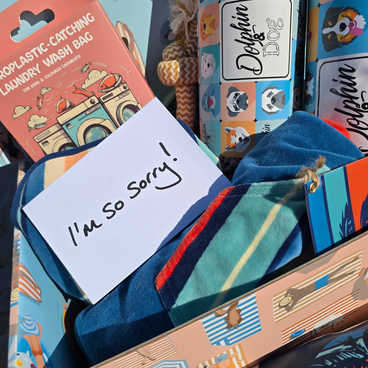 a gift box full of gifts - personalised - I'm sorry card, im sorry gift box