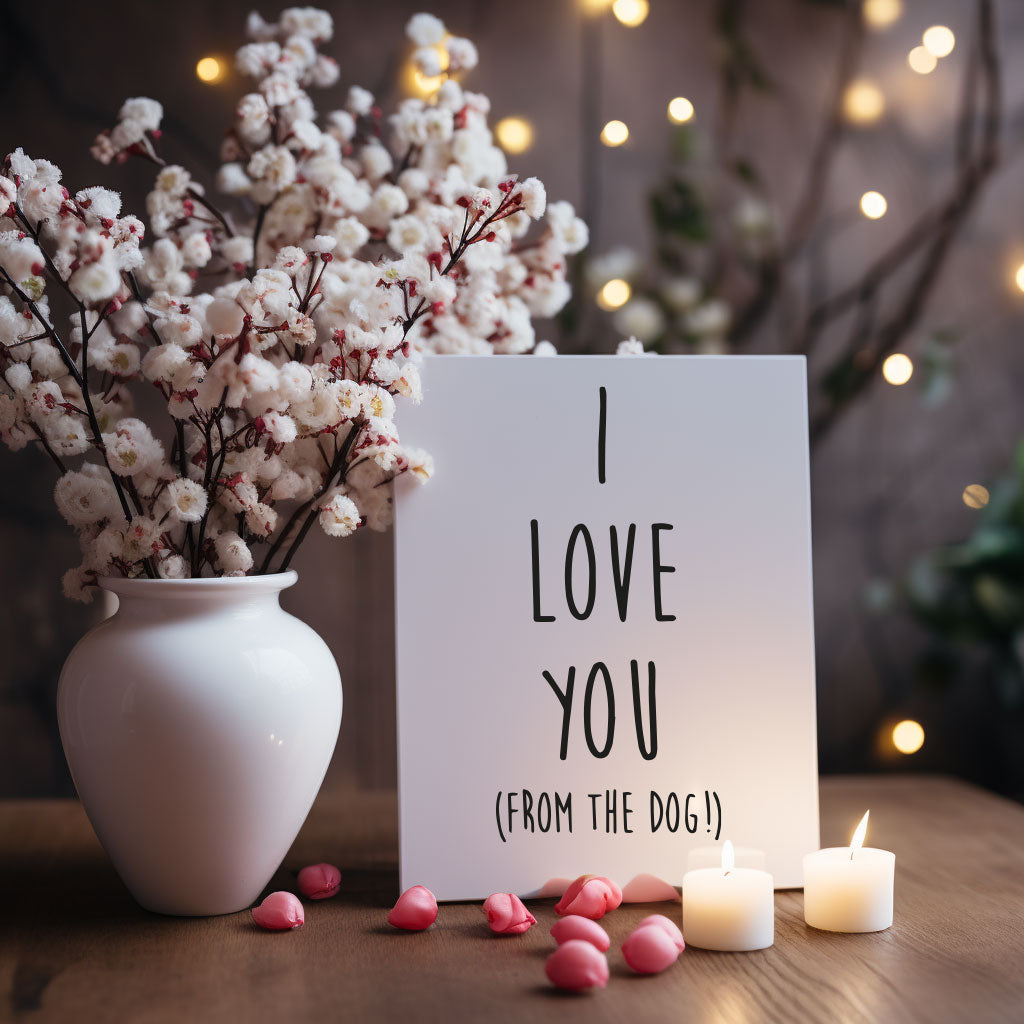 Beautifully illustrated greeting card for dog lovers, perfect for sending personalised messages with gifts.