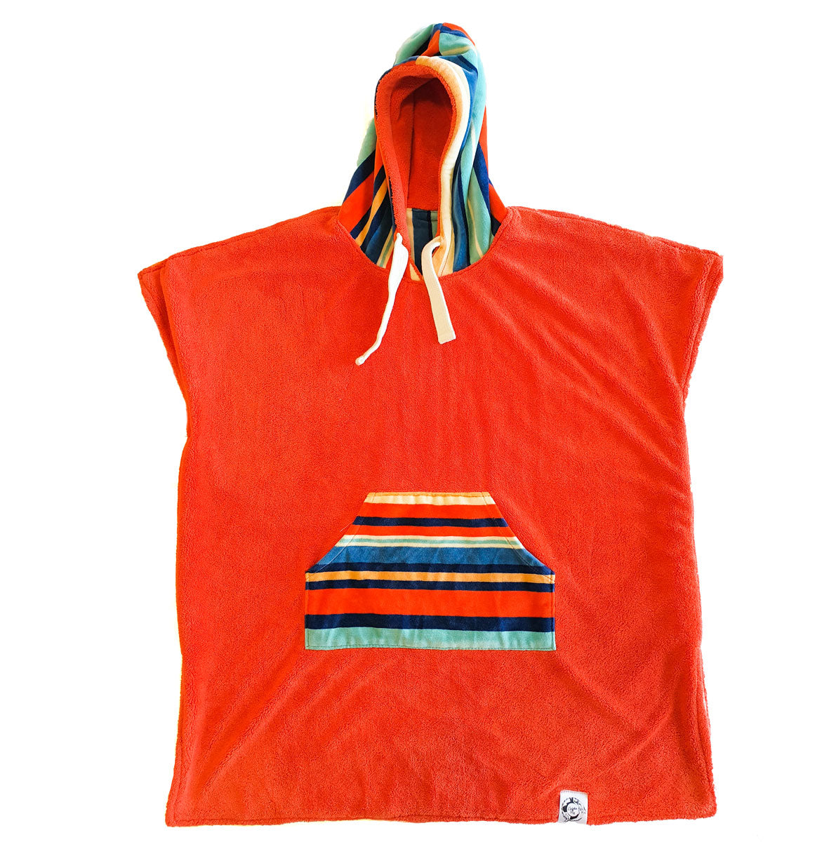 Quick-dry hooded towel for kids and toddlers, also a comfy surf poncho and beach robe. Keeps little ones warm and dry after swimming or beach play.