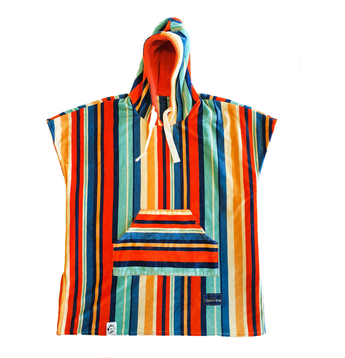 Ultra-soft, absorbent hooded towel for babies, toddlers, and kids. Perfect as a surf poncho or beach robe to keep them cozy and dry after water fun.
