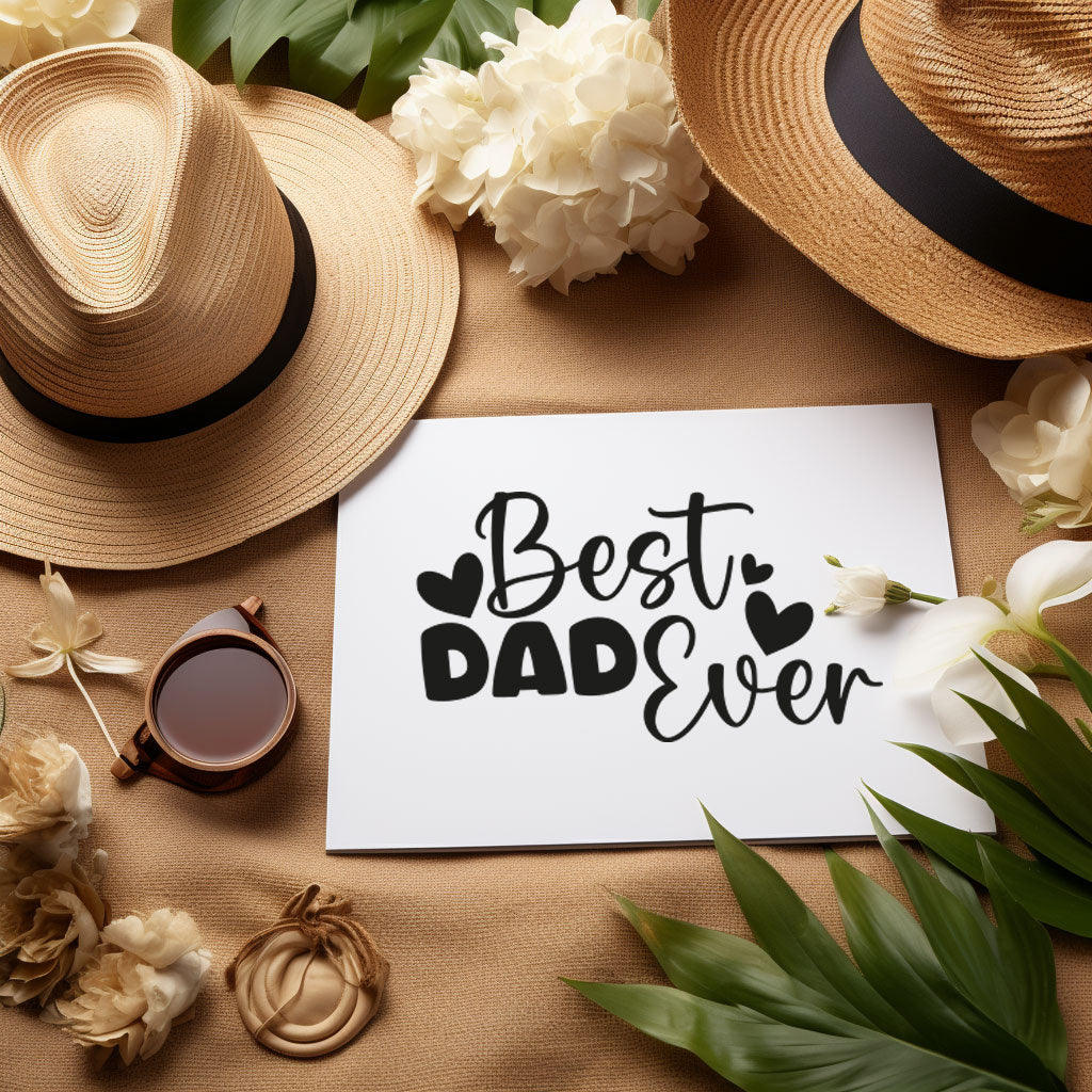 Heartwarming 'Best Dad' greeting card designed for dog lovers, perfect for celebrating fatherhood on special occasions.