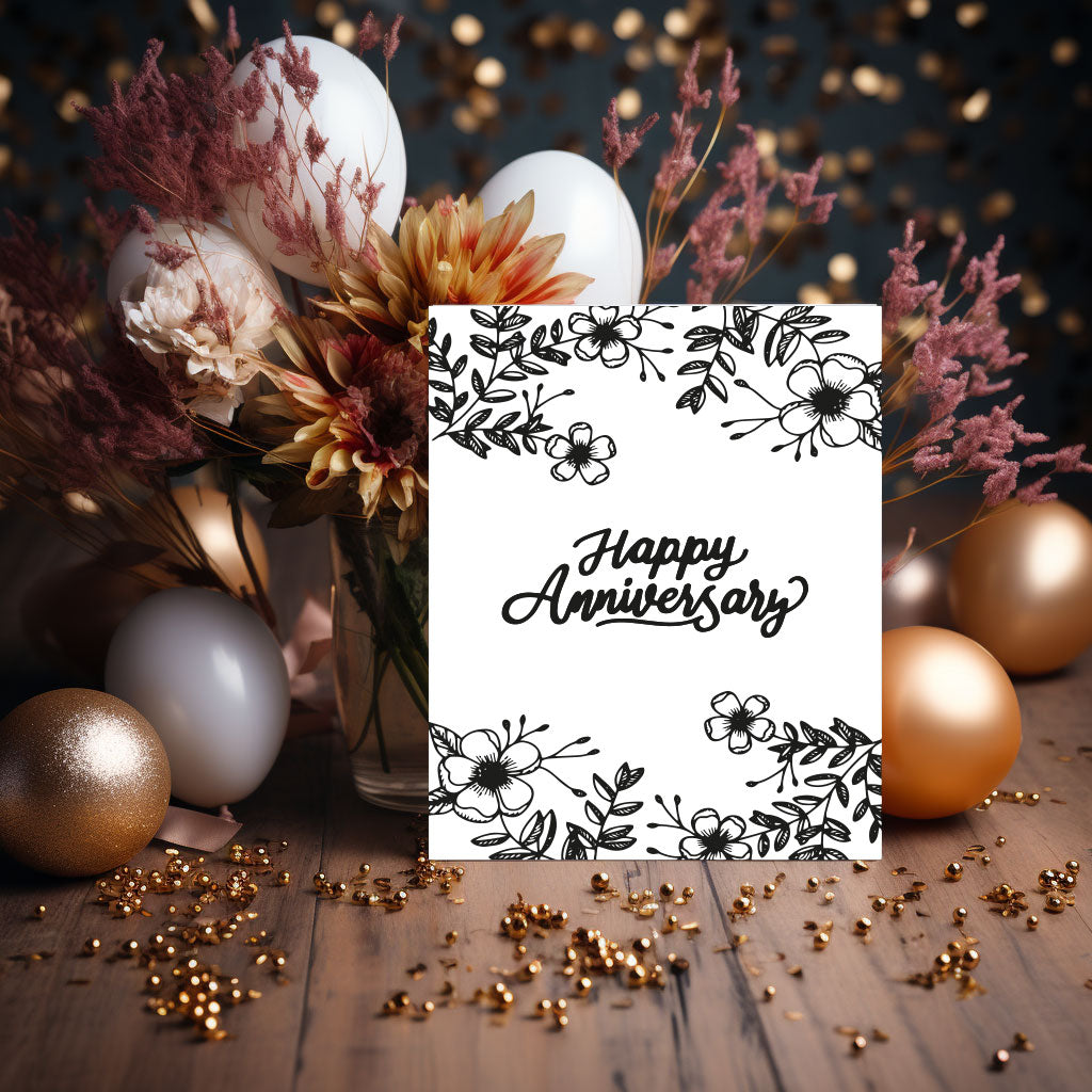 Charming &#39;Happy Anniversary&#39; card with a sweet message, ideal for expressing love on this special occasion.