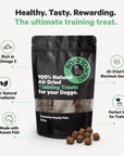 Boat To Bowl dog training treats with benefit callouts for omega 3, natural ingredients, Aussie fish and air drying.
