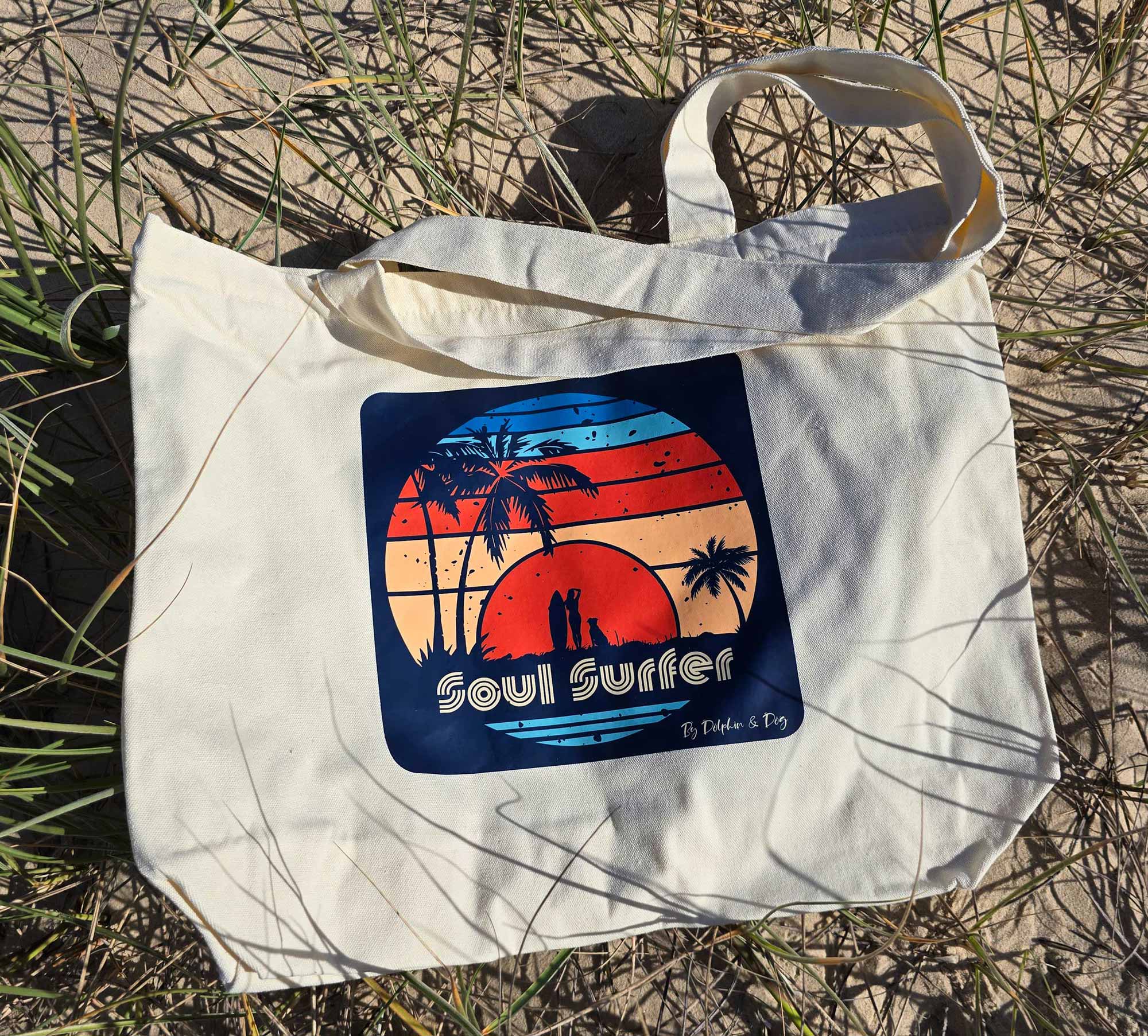 tote bag, zipper tote bag, beach bag, tote bag with zip, canvas bag, canvas tote bag, soul surfer tote bag, illustrated tote bag, printed tote bag, cotton tote bag, 