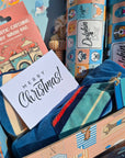 Christmas gift basket made for dog lovers, gift box hamper with personalised dog greeting card