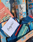 congratulation gift hamper made for dog lovers, a gift basket full of dog gifts.