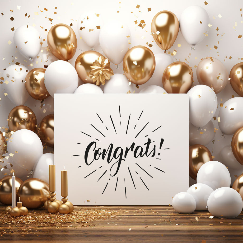 Joyful congratulations card featuring vibrant designs, perfect for celebrating achievements and milestones.