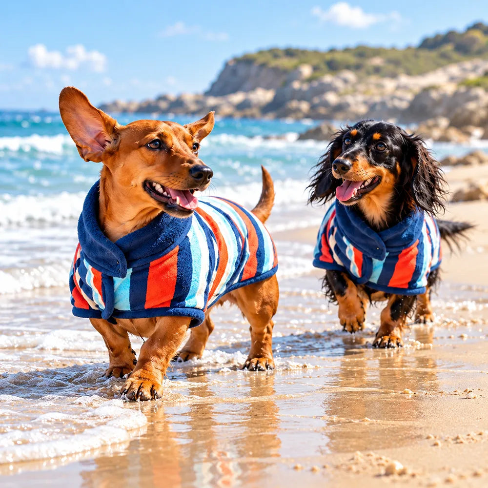 Dachshund Coat – Wearable Dog Towel Robe