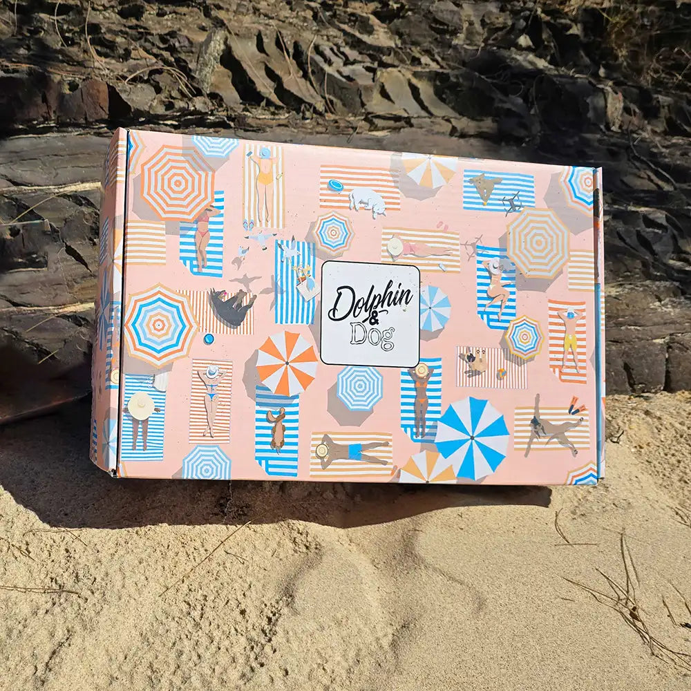 Beautifully designed gift box filled with unique dog gifts, ideal for dog lovers. Perfect for special occasions like birthdays and Christmas, offering personalised options for pets.