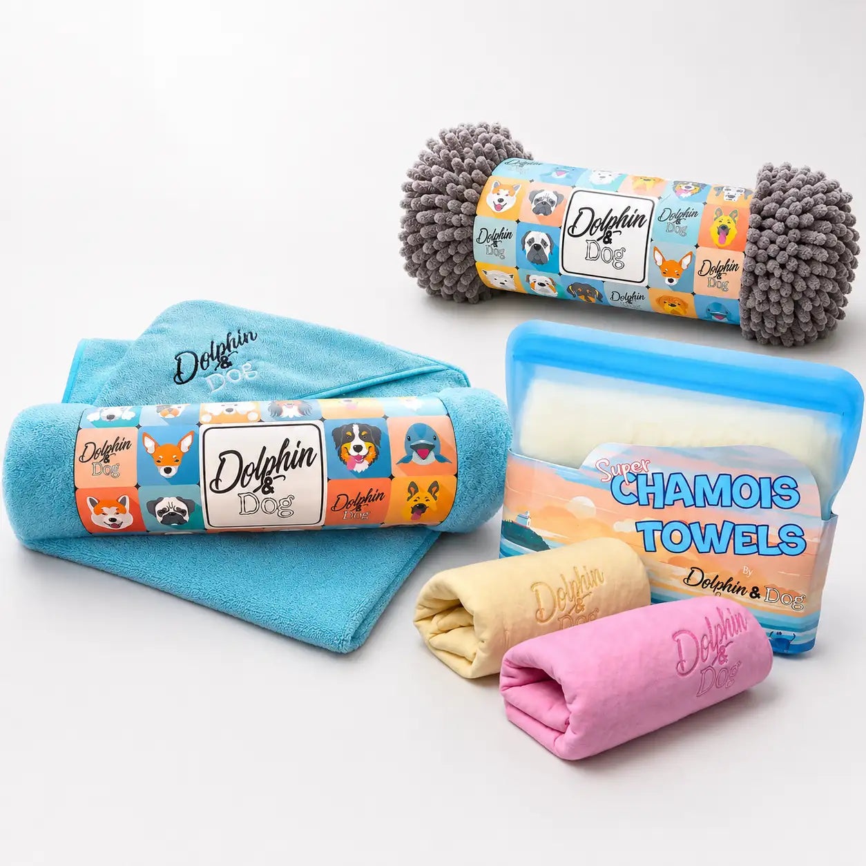 Dog Towel Essentials Set – Bath, Beach &amp; Travel
