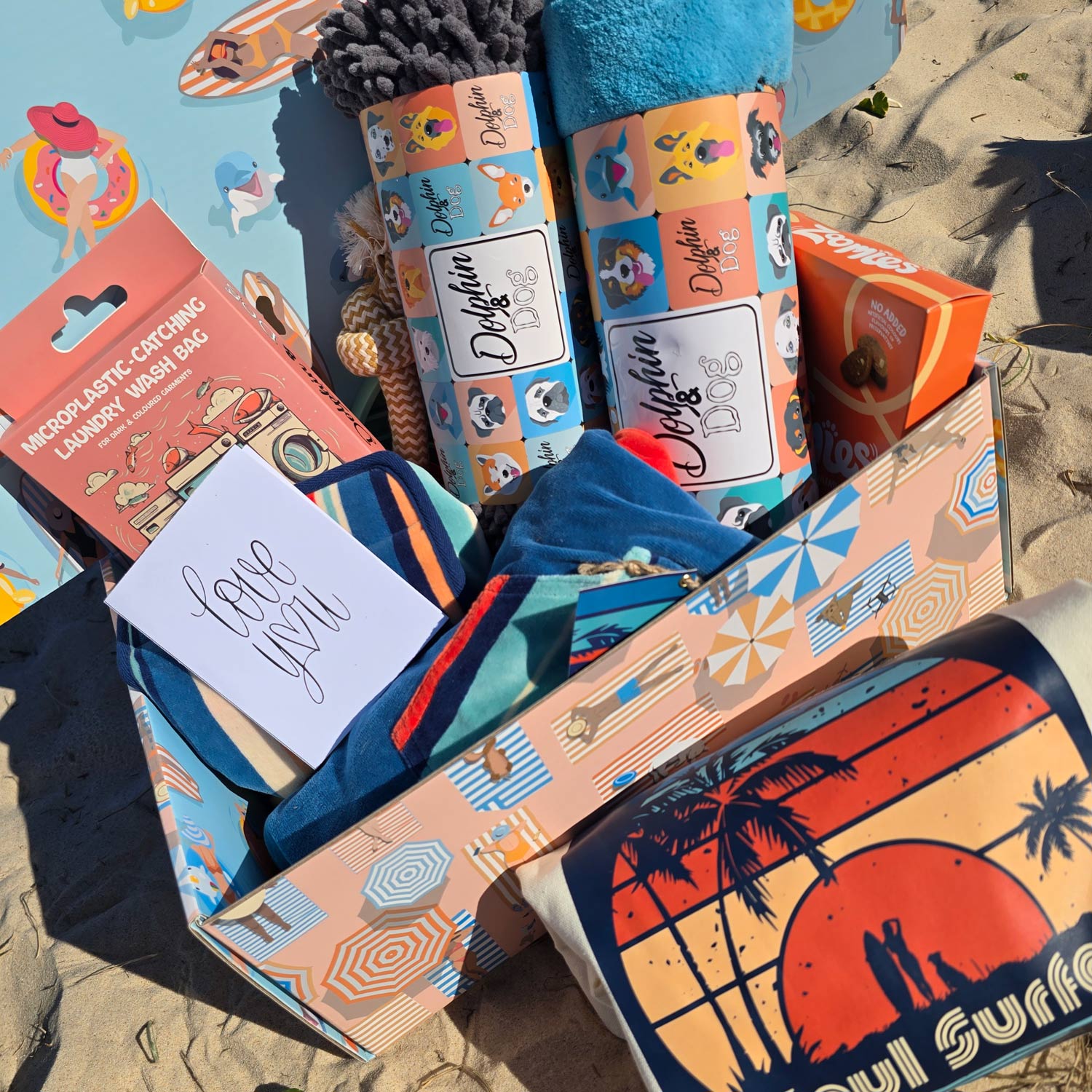 love you dog gift box made for dog lovers, personalised gift box hampers for dog owners