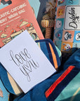 dog gift box for saying I love you, personalised greeting card for dog owner.