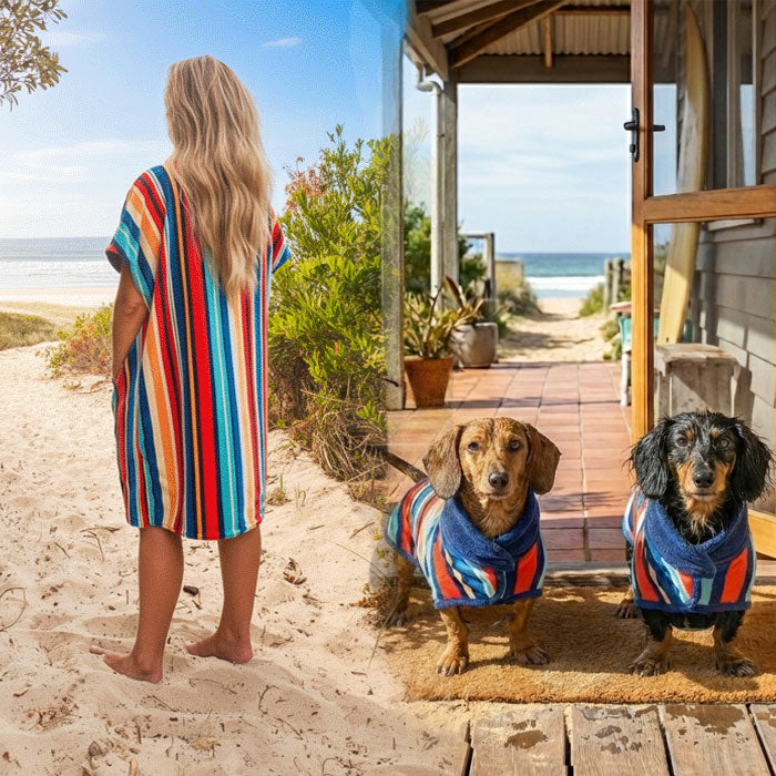 Dachshund Drying Coat for Sausage Dogs – Hooded Towel &amp; Robe