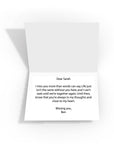 Thoughtful 'Miss You' greetings card with a warm message, ideal for letting someone know they're missed