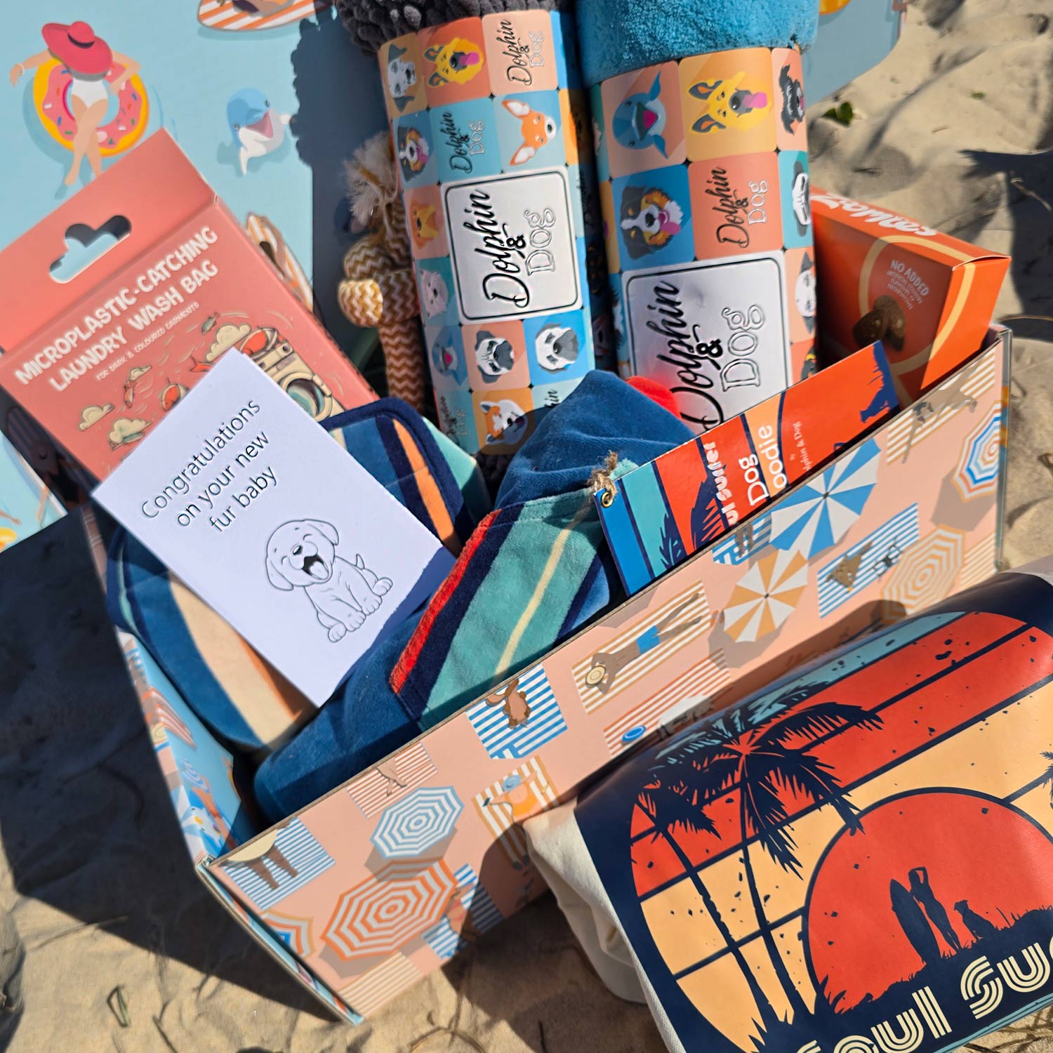 new dog gift box hamper, gift box made for new dog owners and new puppy