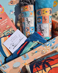 retirement gift box for dog lovers, a gift basket full of dog gifts for a retirement present.