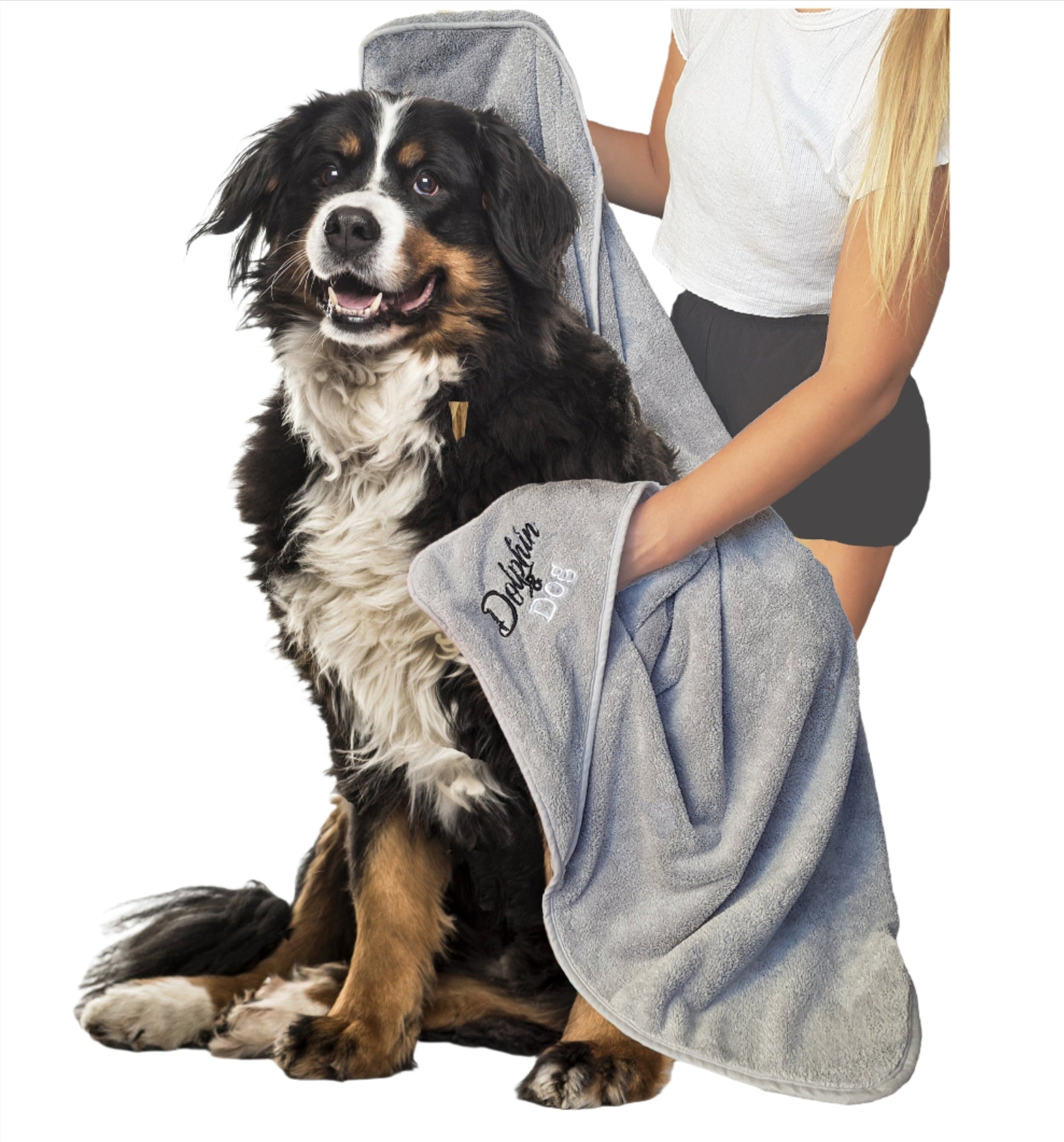 Microfibre Dog Towel: &quot;Microfibre dog towel designed to absorb moisture quickly and effectively, keeping your pet dry and comfortable after any water activity.