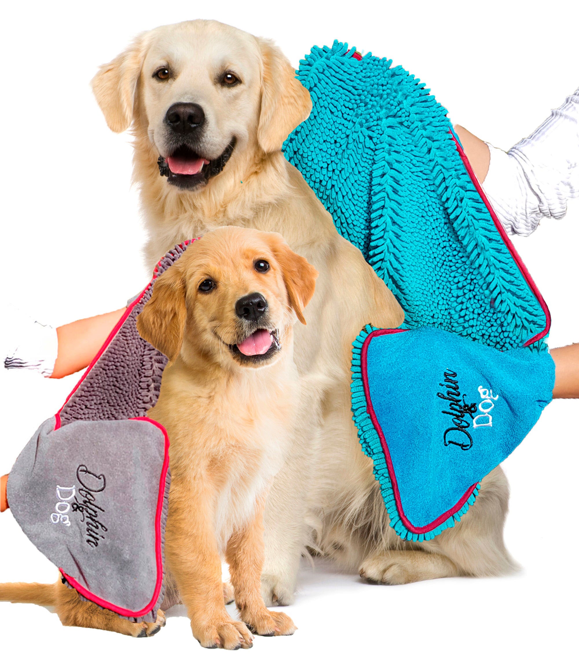 Super Absorbent Dog Towel "This ultra-absorbent dog towel soaks up more water, mud, and dirt than any other, making it perfect for quick and effective drying after baths or walks